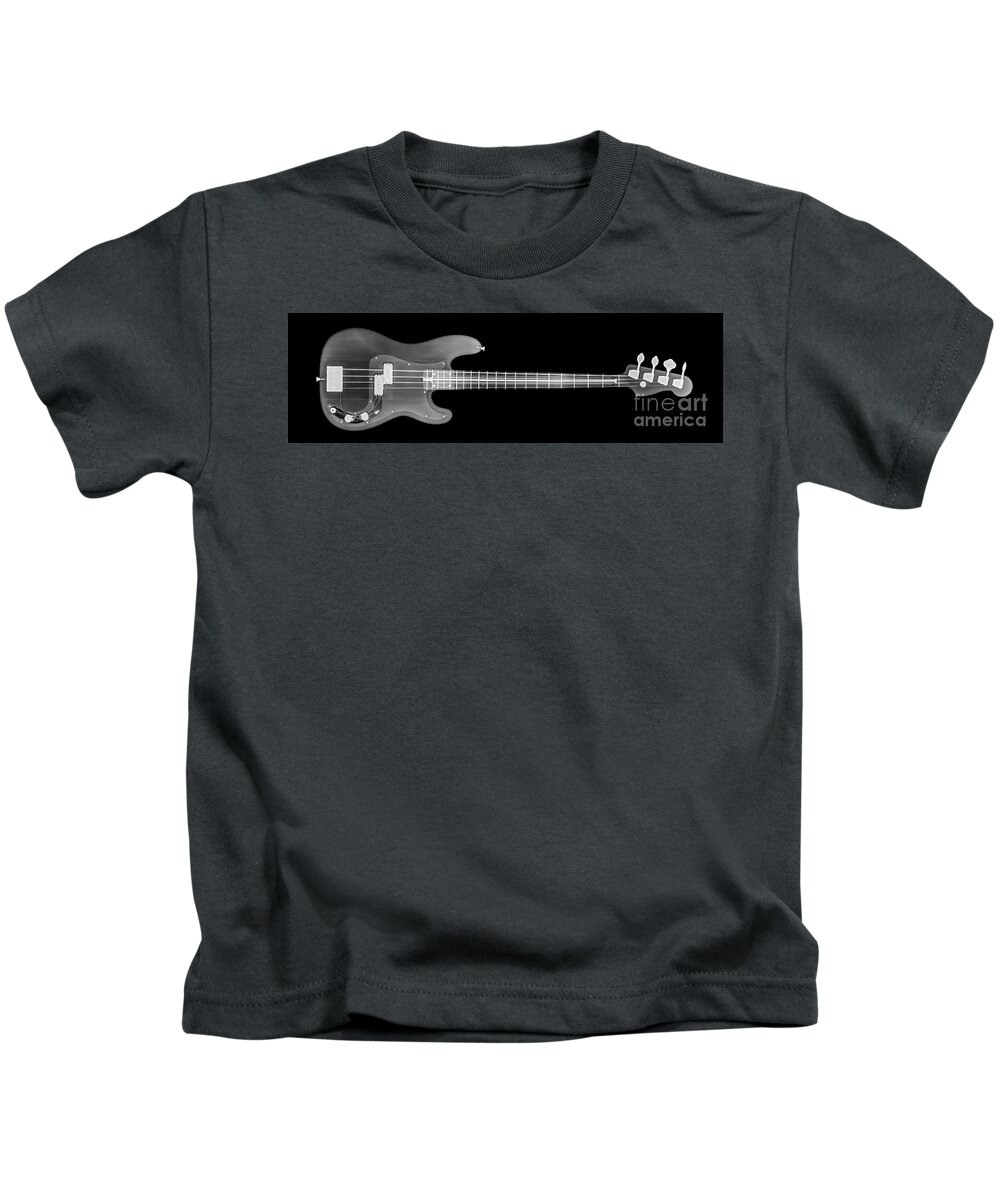 X-ray Kids T-Shirt featuring the photograph Guitar under x-ray by Guy Viner