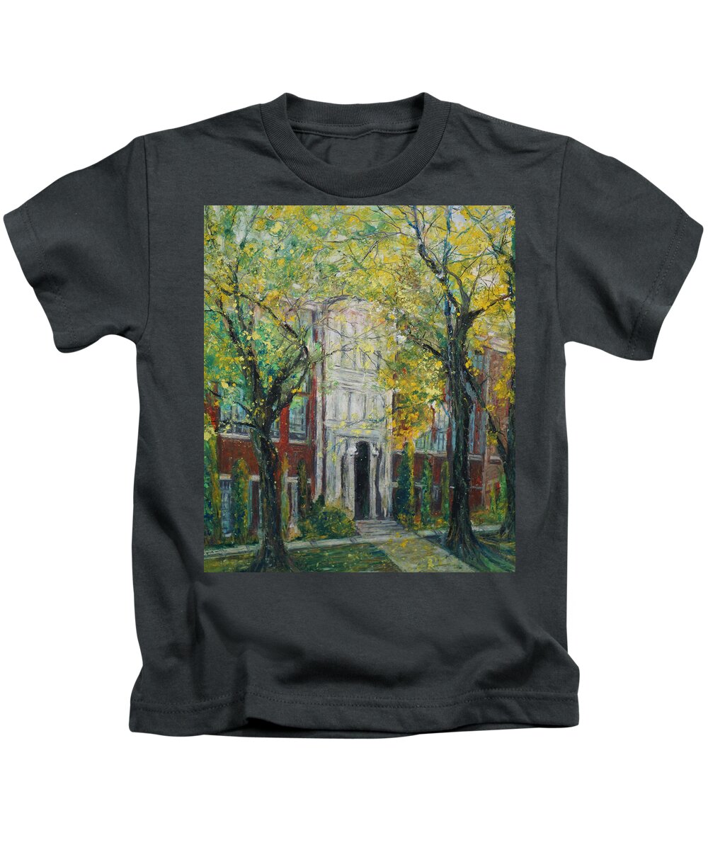 Malvern Kids T-Shirt featuring the painting Hail Ole Malvern High School by Robin Miller-Bookhout
