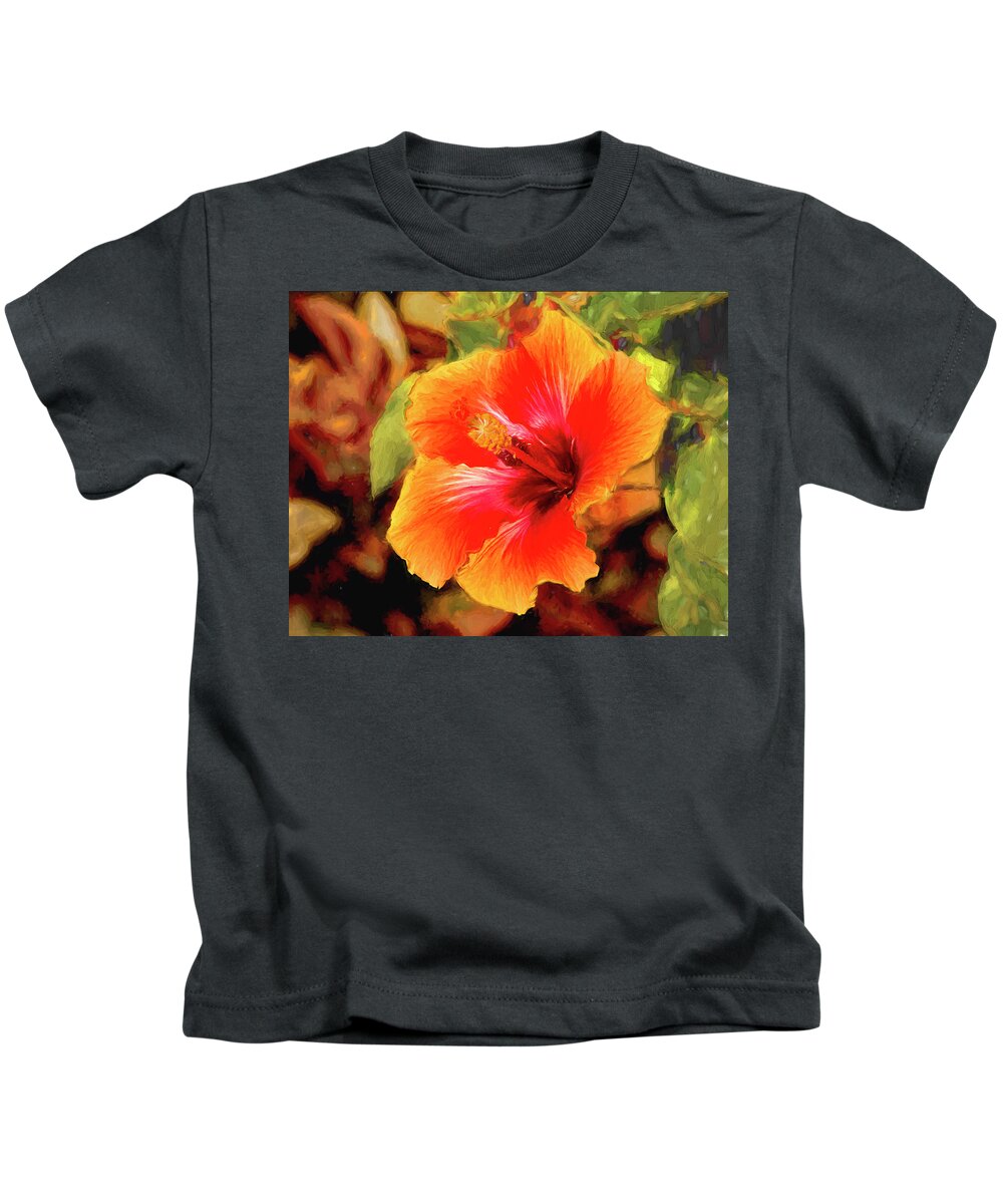 Hibiscus Kids T-Shirt featuring the photograph Happy HIbiscus by Patricia Montgomery