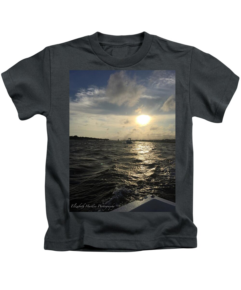  Kids T-Shirt featuring the photograph Harbor Sunset by Elizabeth Harllee