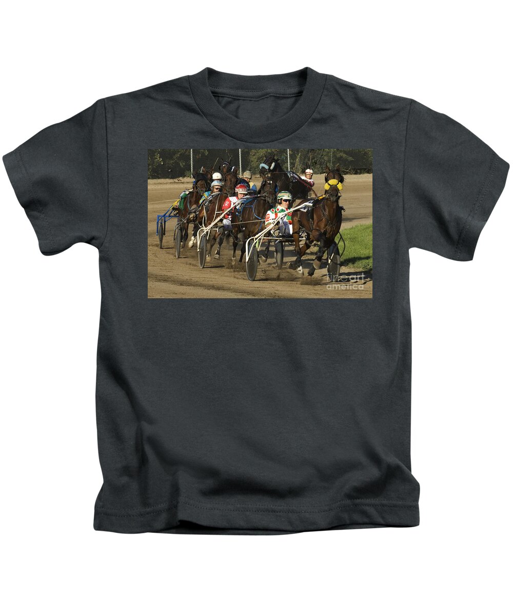 Harness Racing Kids T-Shirt featuring the photograph Harness Racing 9 by Bob Christopher
