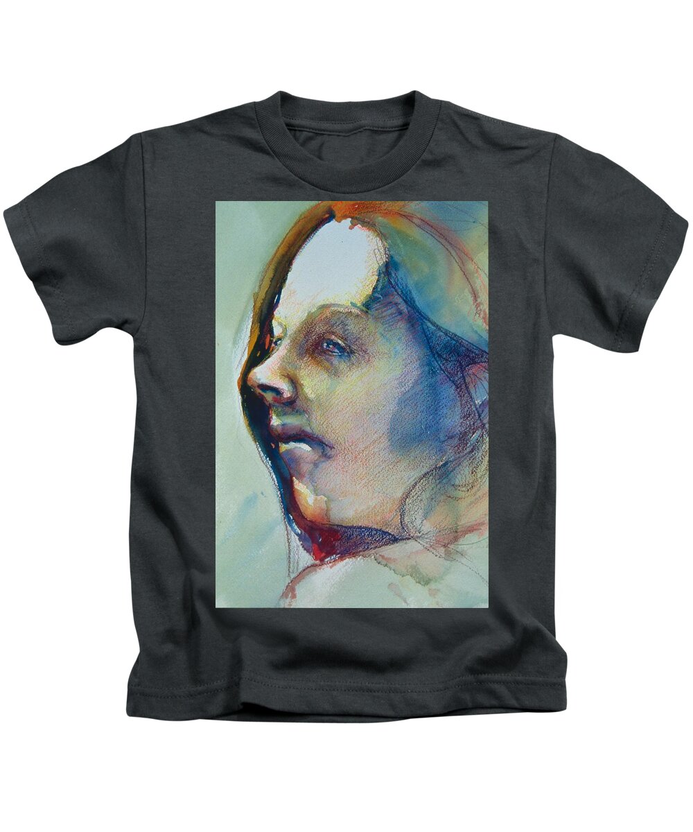 Headshot Kids T-Shirt featuring the painting Head Study 7 by Barbara Pease