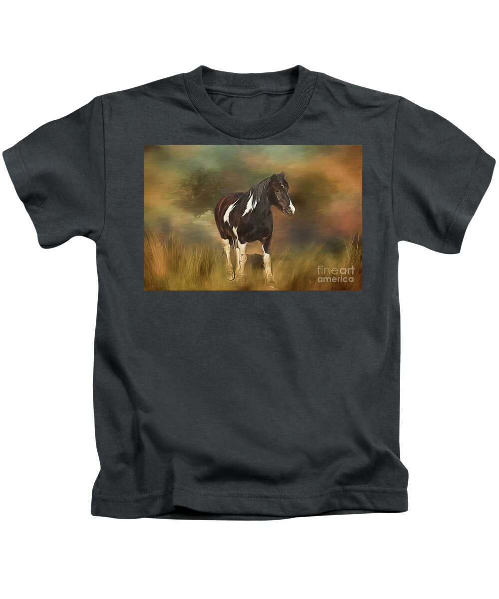 Horse Kids T-Shirt featuring the photograph Heading For Home by Teresa Wilson