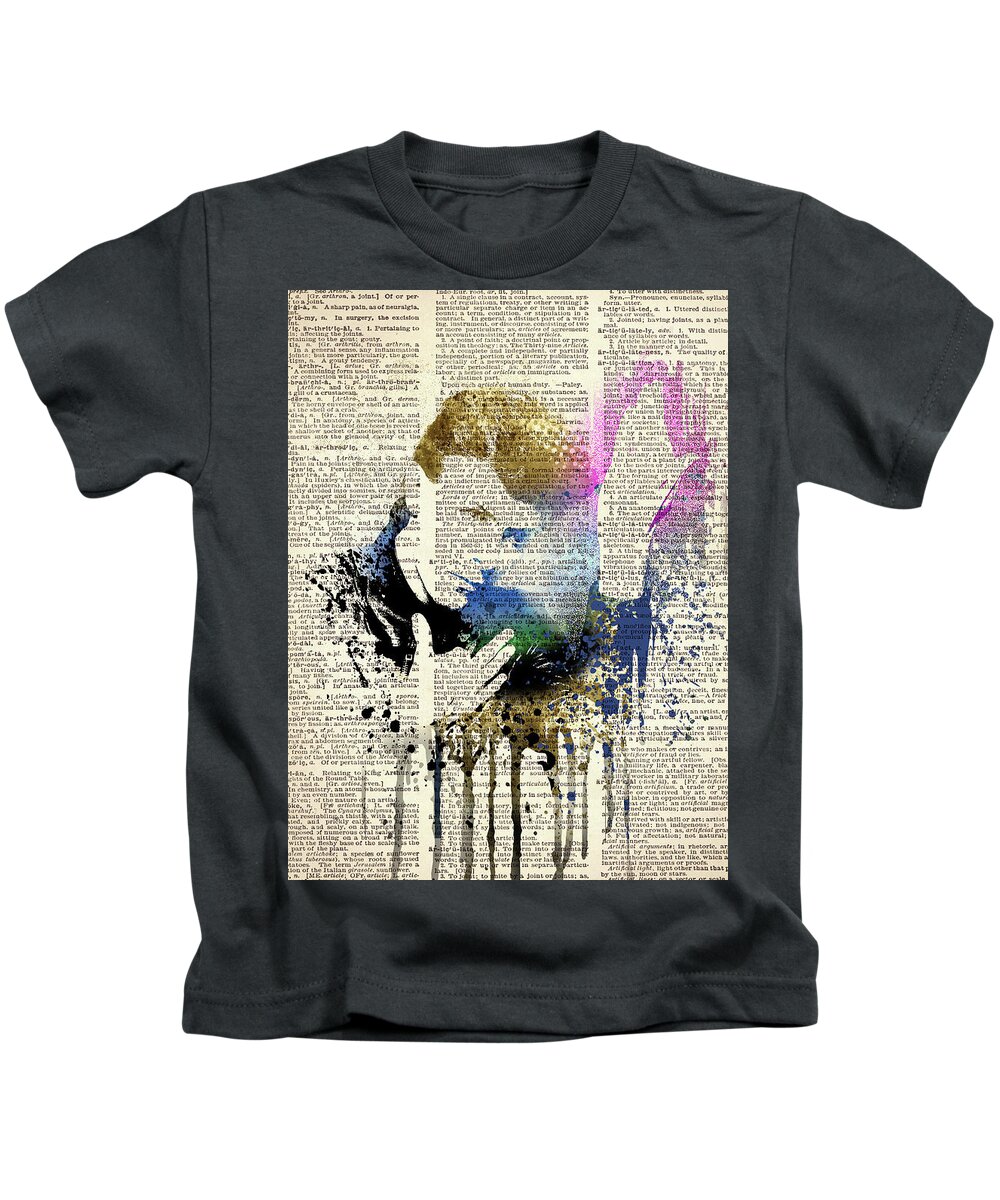 Celebrity Kids T-Shirt featuring the mixed media DAVID BOWIE - Heroes on dictionary page by Art Popop