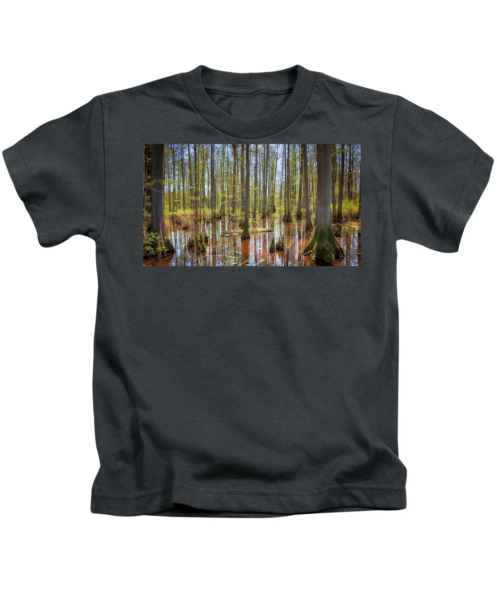 Heron Pond Kids T-Shirt featuring the photograph Heron Pond by Susan Rissi Tregoning