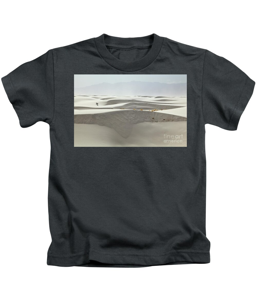 00559173 Kids T-Shirt featuring the photograph Hikers at White Sands by Yva Momatiuk and John Eastcott
