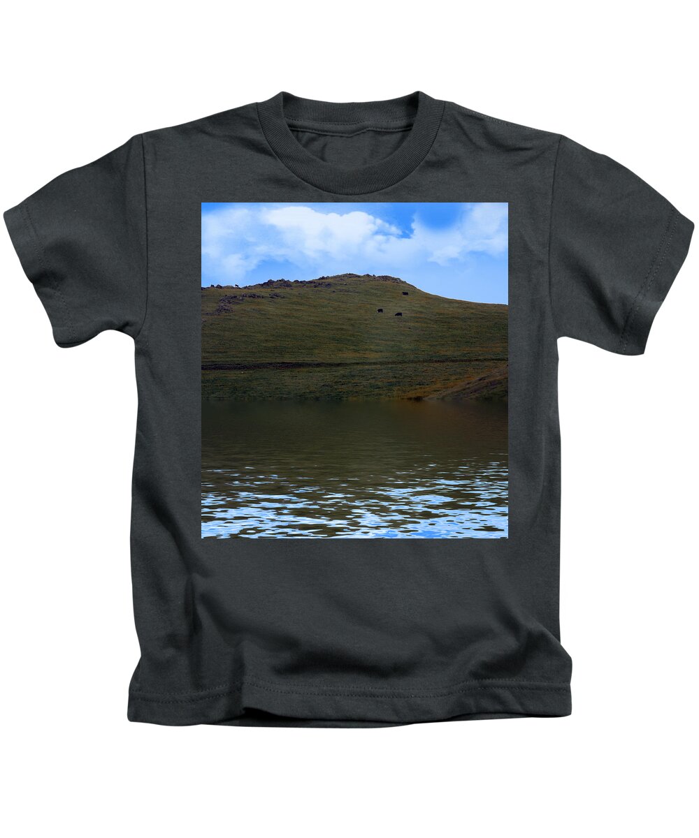 Ca58 Kids T-Shirt featuring the photograph Hillside Reflection by Gravityx9 Designs