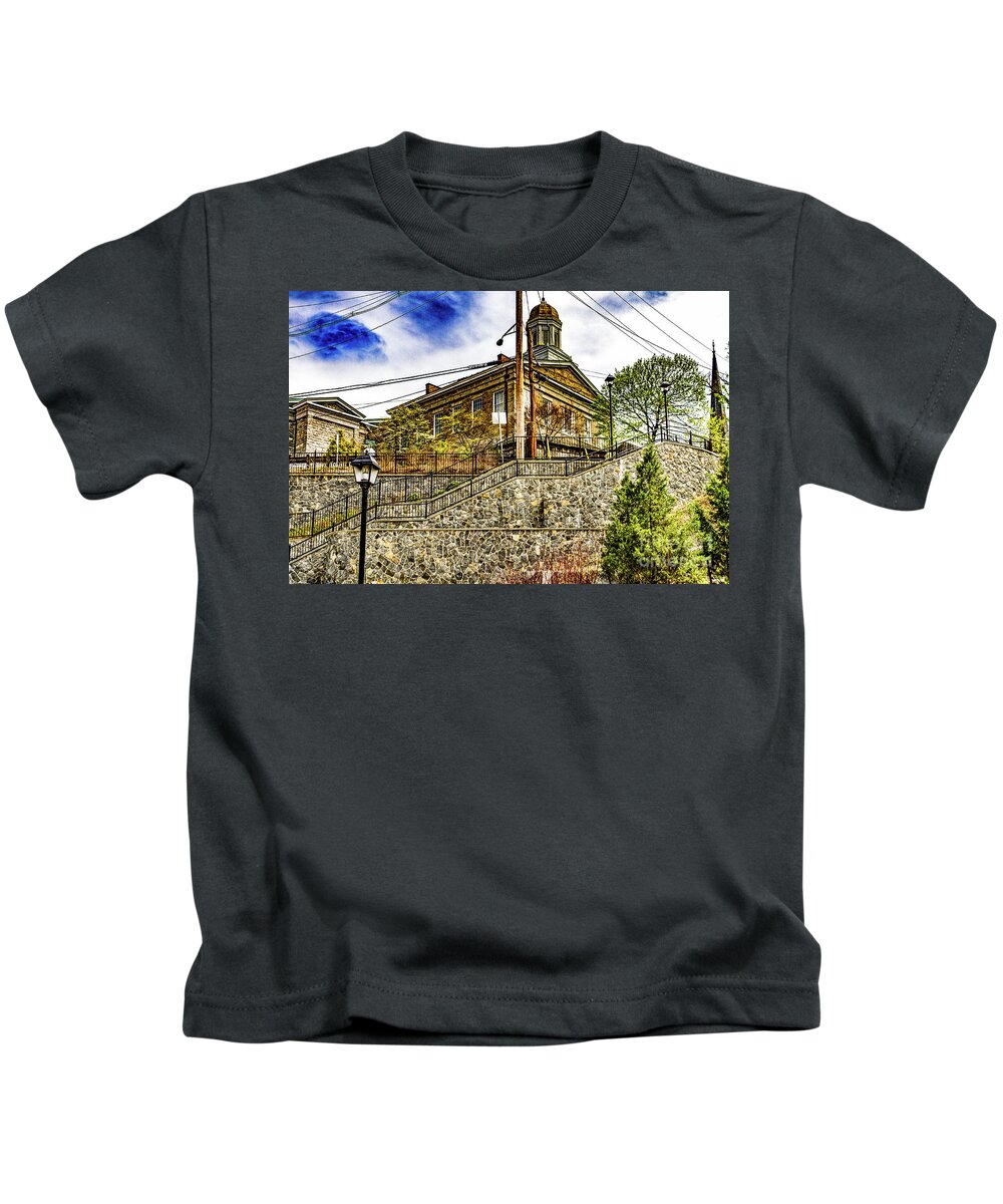 Stone Kids T-Shirt featuring the photograph Hilltop Stairs by William Norton
