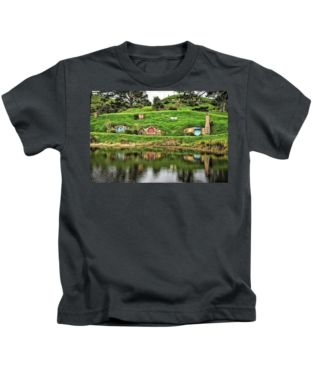 Photograph Kids T-Shirt featuring the photograph Hobbit by the Lake by Richard Gehlbach