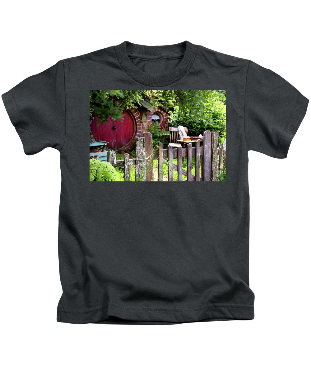 Hobbits Kids T-Shirt featuring the photograph Hobbit Tea and Honey by Kathryn McBride