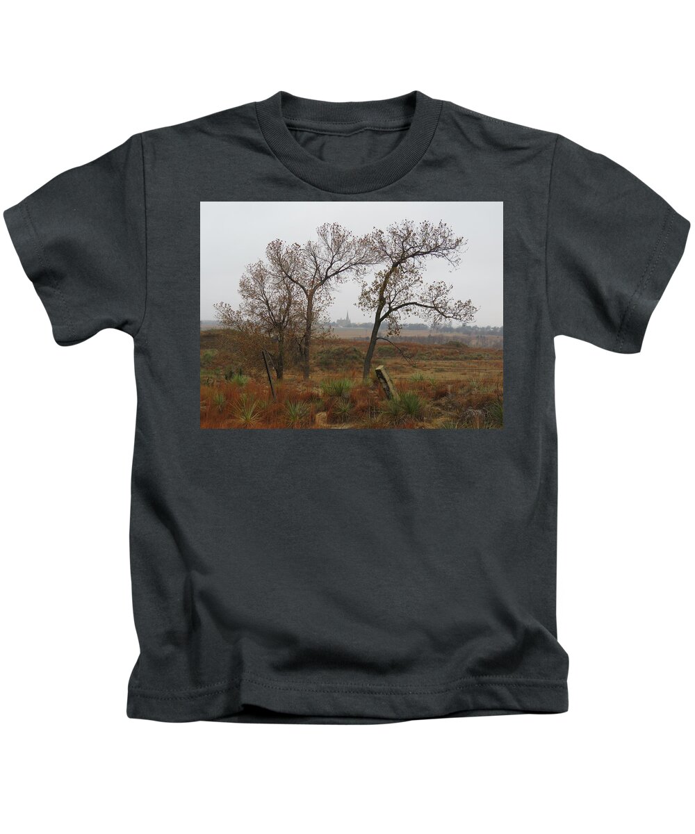Church Kids T-Shirt featuring the photograph Holy Cross Shrine in the Distance by Keith Stokes