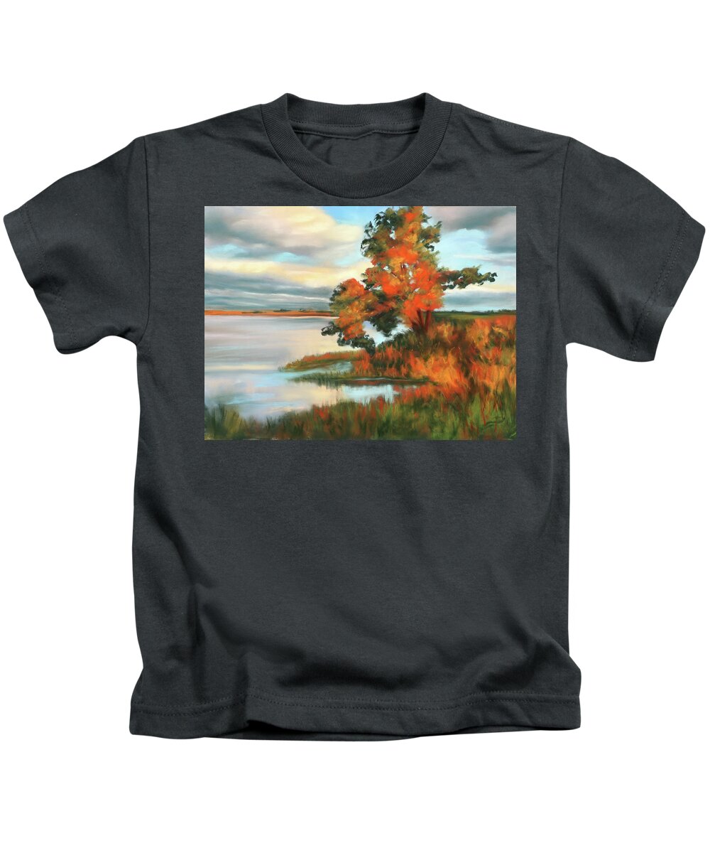 Marsh Kids T-Shirt featuring the painting Home by the Water by Sandi Snead