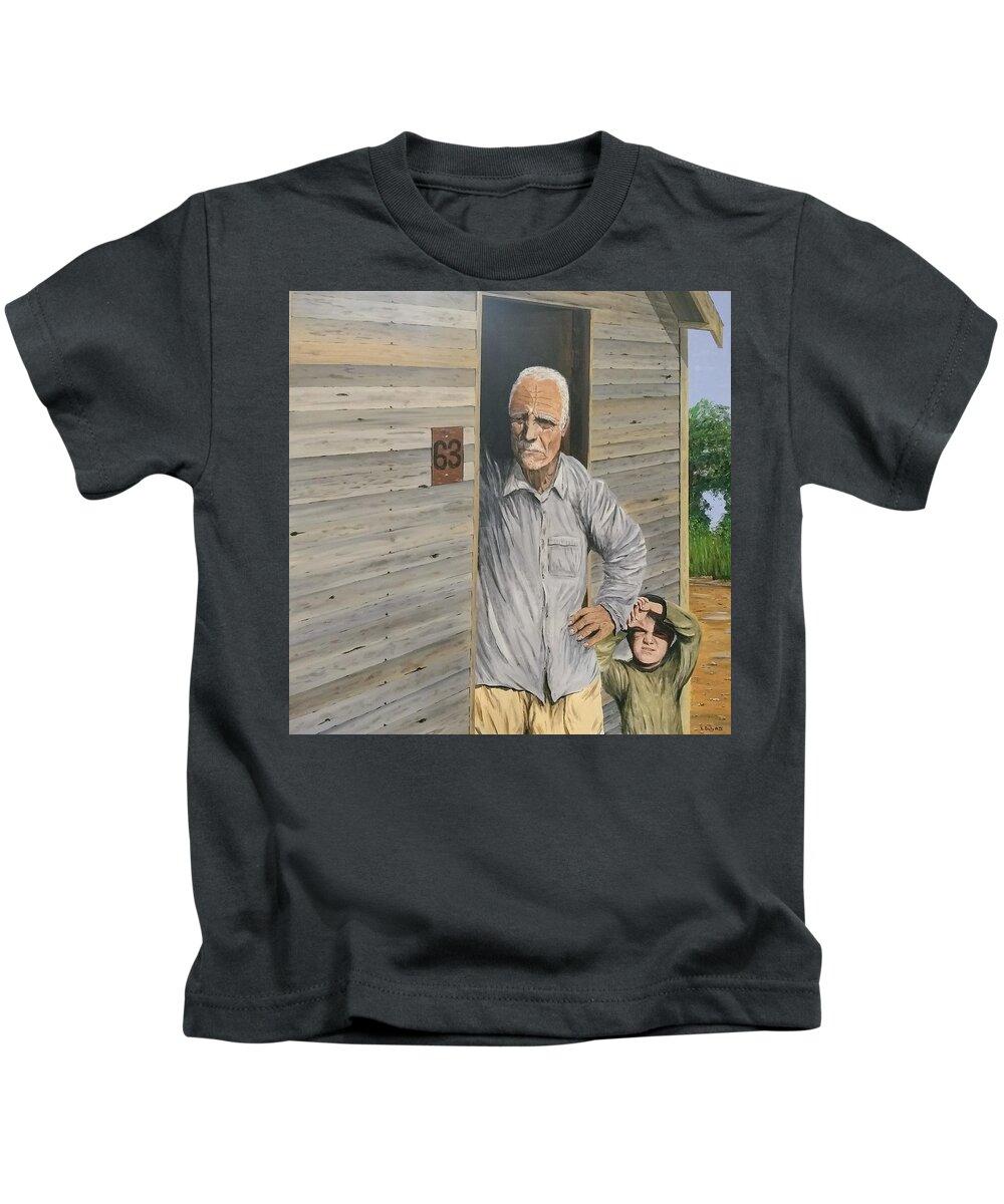 Steinbeck Kids T-Shirt featuring the painting Hooper Ranch #63 by Kevin Daly