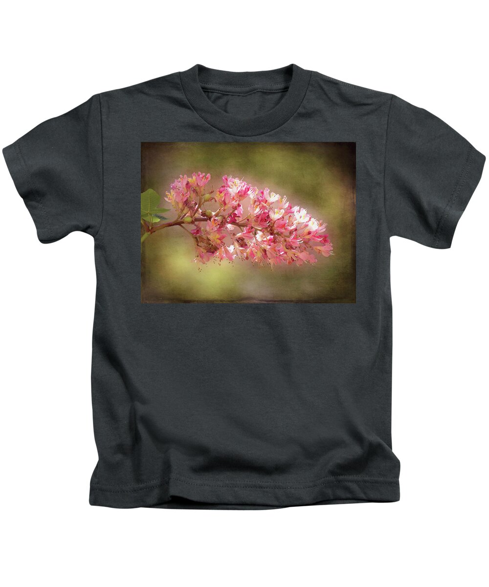 Chestnut Kids T-Shirt featuring the photograph Horse Chestnut Branch by Leslie Montgomery
