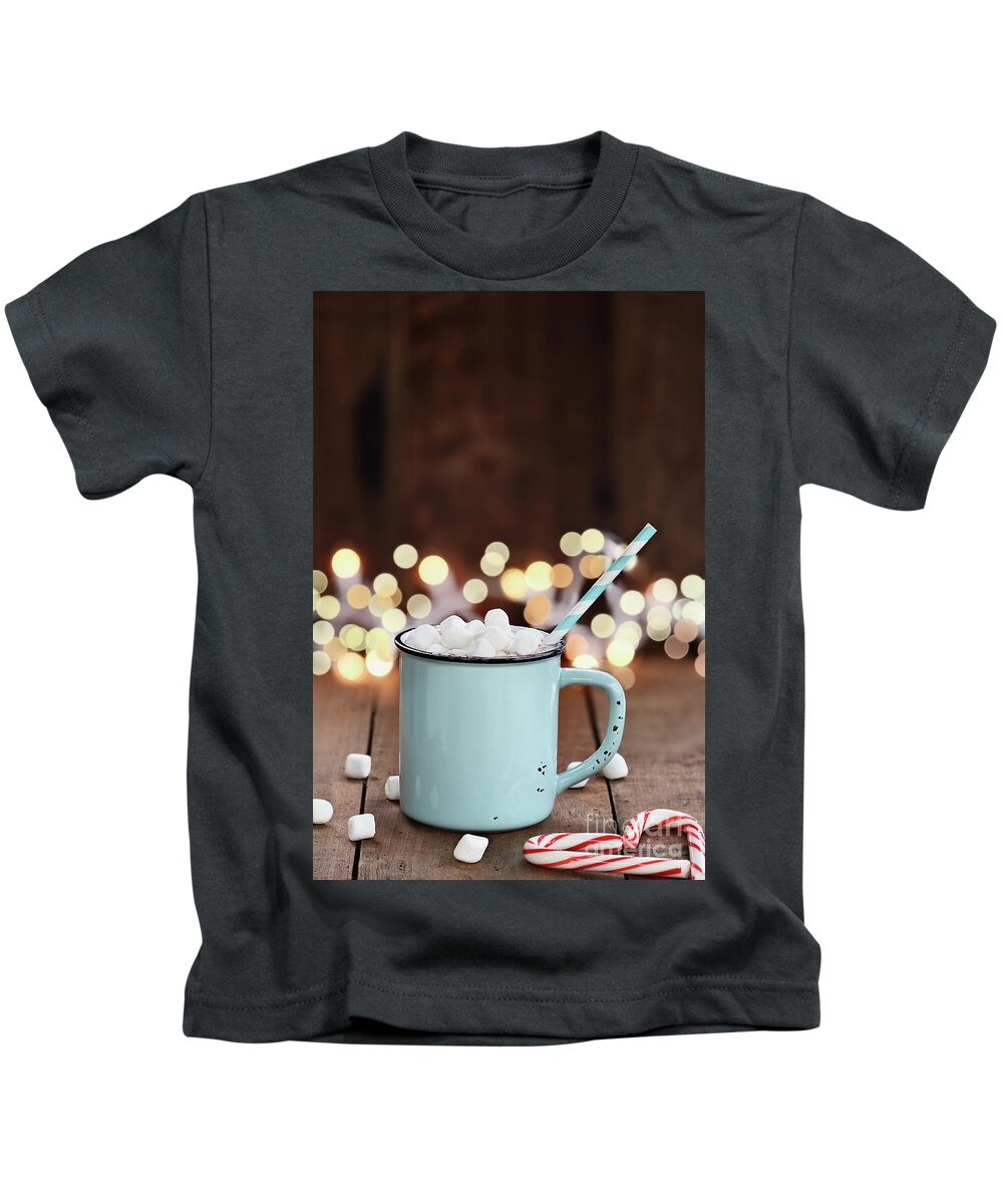 Hot Chocolate Kids T-Shirt featuring the photograph Hot Cocoa with Mini Marshmallows by Stephanie Frey
