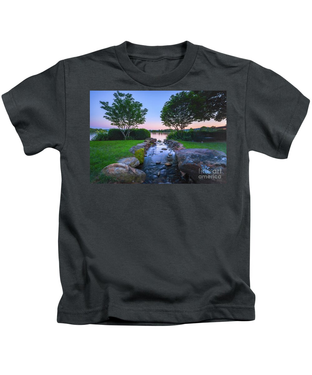 Hot Springs Kids T-Shirt featuring the photograph Hot Spring water flow by Paul Quinn