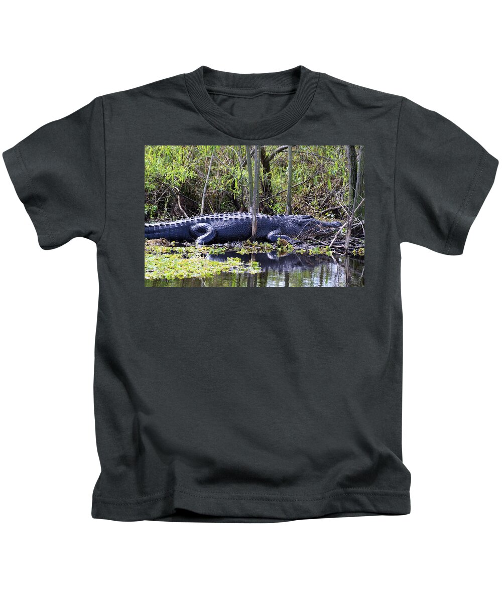 Huge Gator Kids T-Shirt featuring the photograph Huge Gator by Warren Thompson
