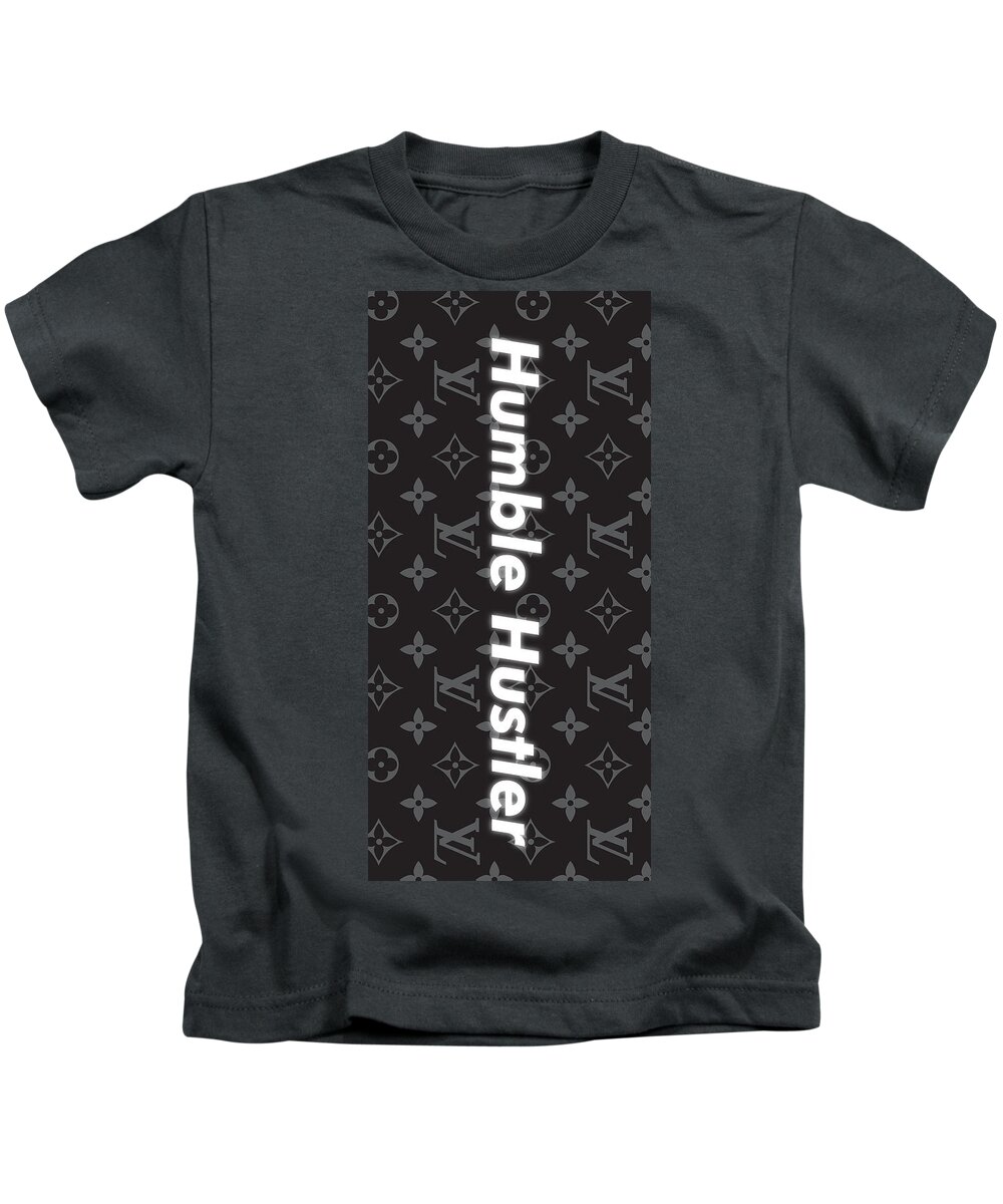 Humble Hustler Kids T-Shirt featuring the digital art Humble Hustler black by Canvas Cultures