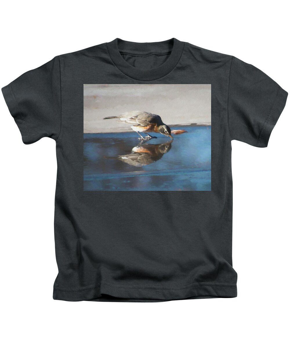 Animals Kids T-Shirt featuring the painting I See You by Renette Coachman