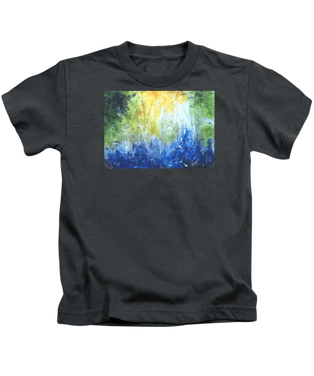 Garden Kids T-Shirt featuring the painting In the Garden by Louise Adams