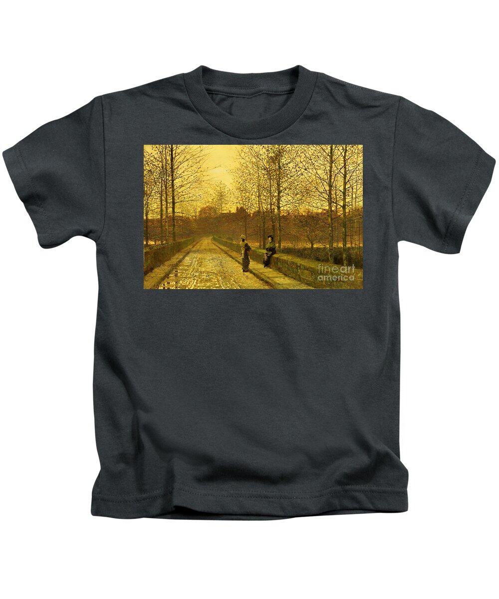The Kids T-Shirt featuring the painting In the Golden Gloaming by John Atkinson Grimshaw