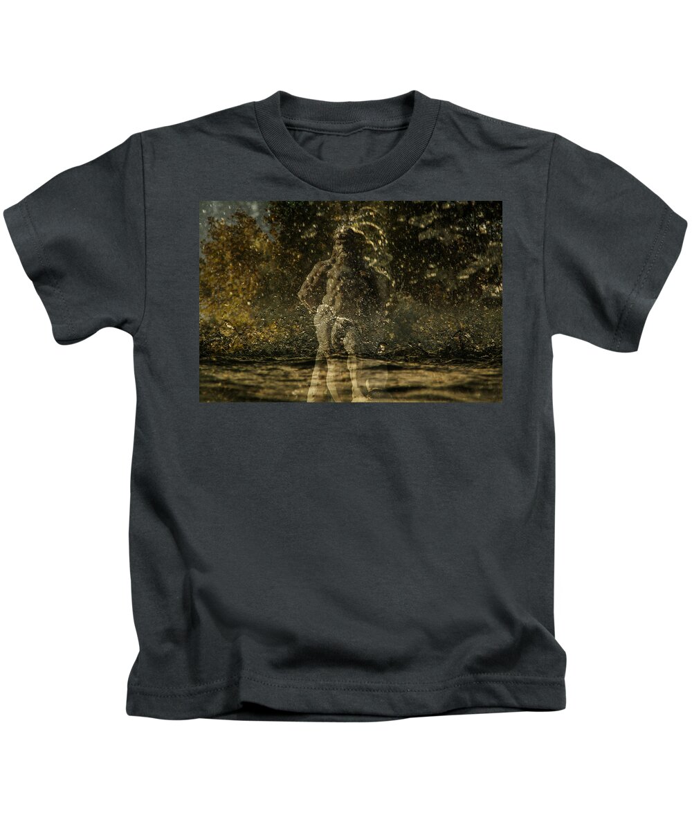Barcelona Kids T-Shirt featuring the photograph In The Wake Of Poseidon by Pranamera Prints
