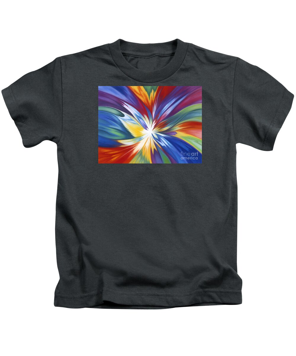Abstract Kids T-Shirt featuring the painting Infinite Life Force by Lucy Arnold