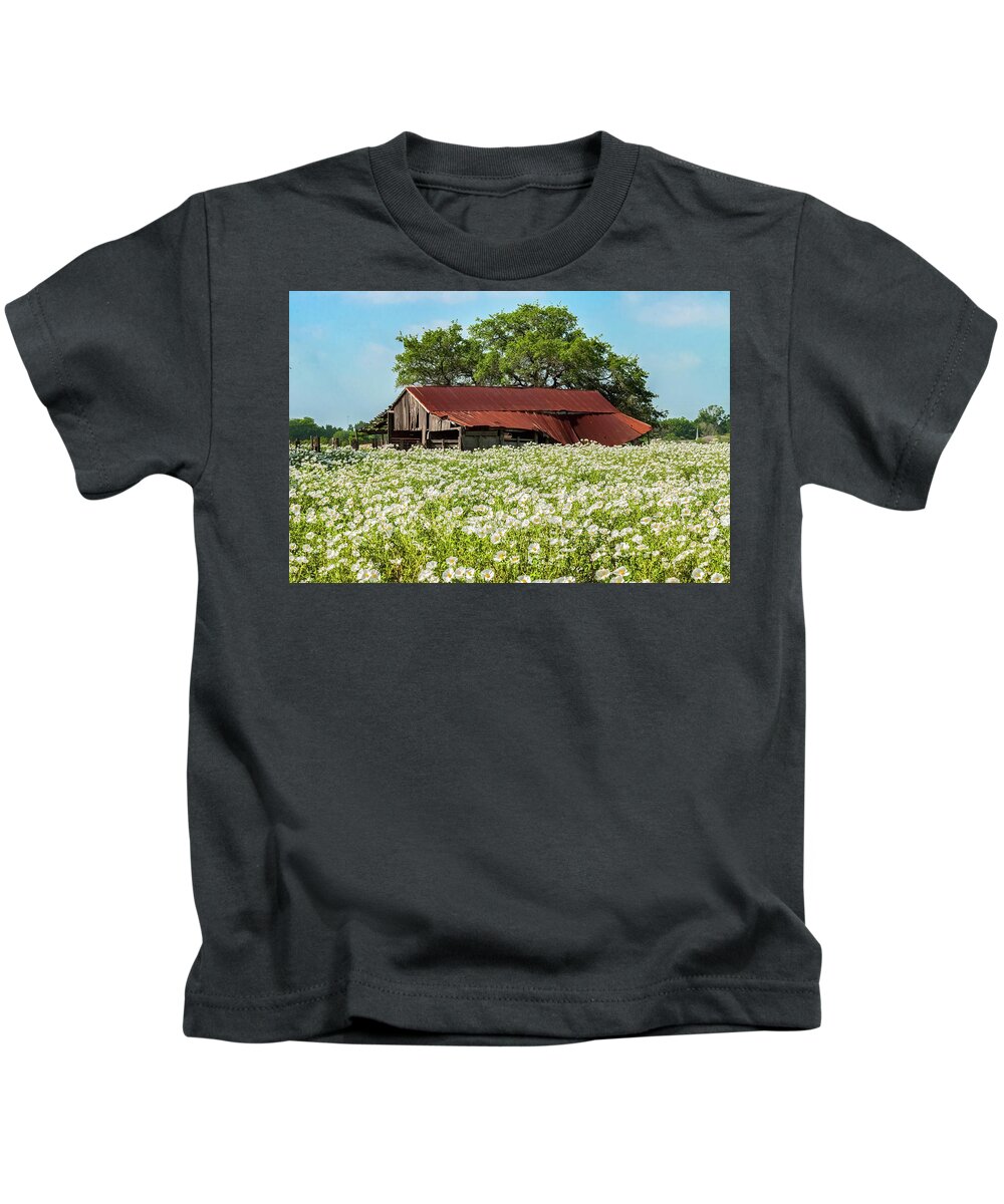 Abandoned Kids T-Shirt featuring the photograph Poppy invasion in Hillcountry-Texas by Usha Peddamatham