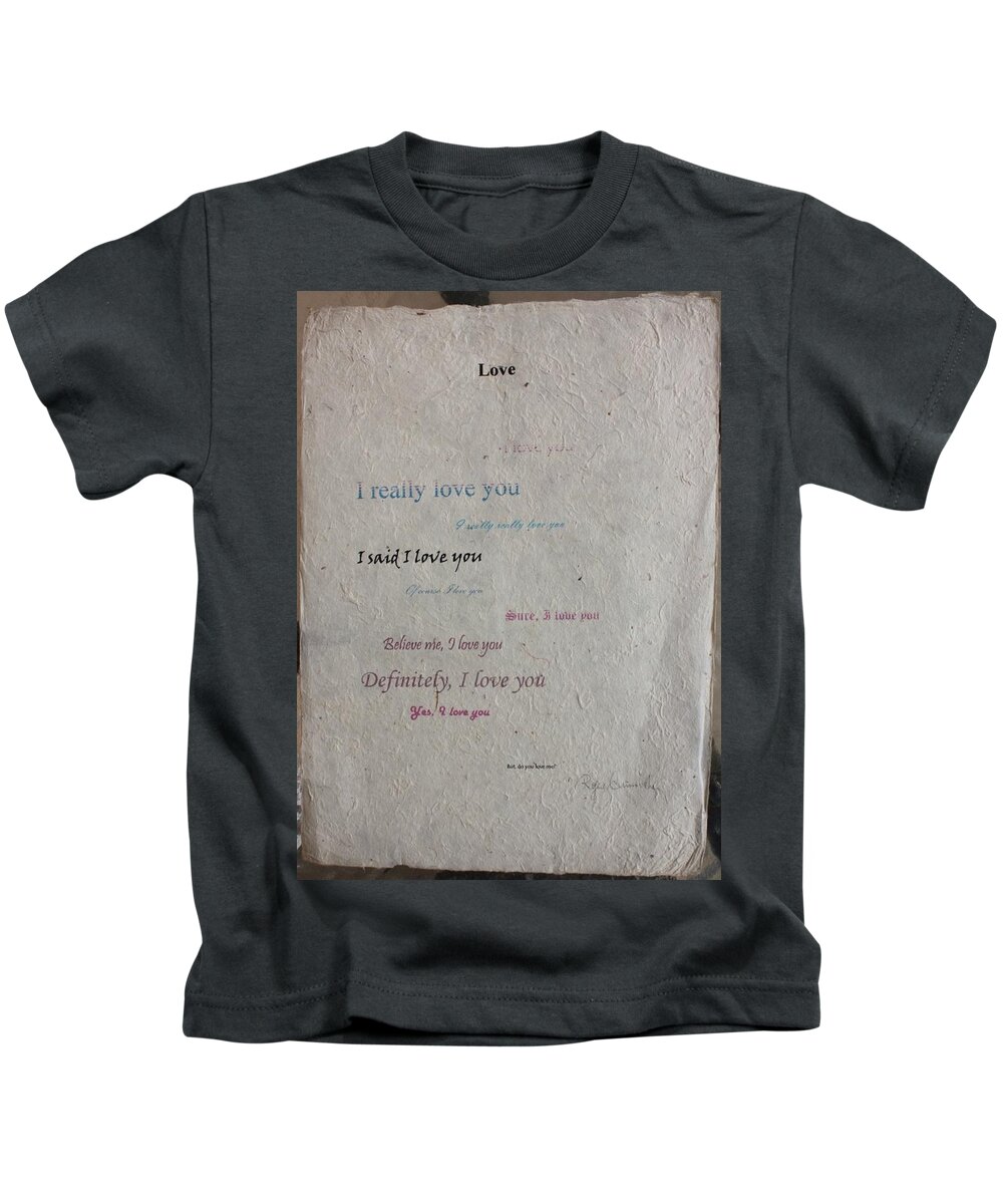 Love Kids T-Shirt featuring the painting Is Love really in the Air? by Roger Cummiskey