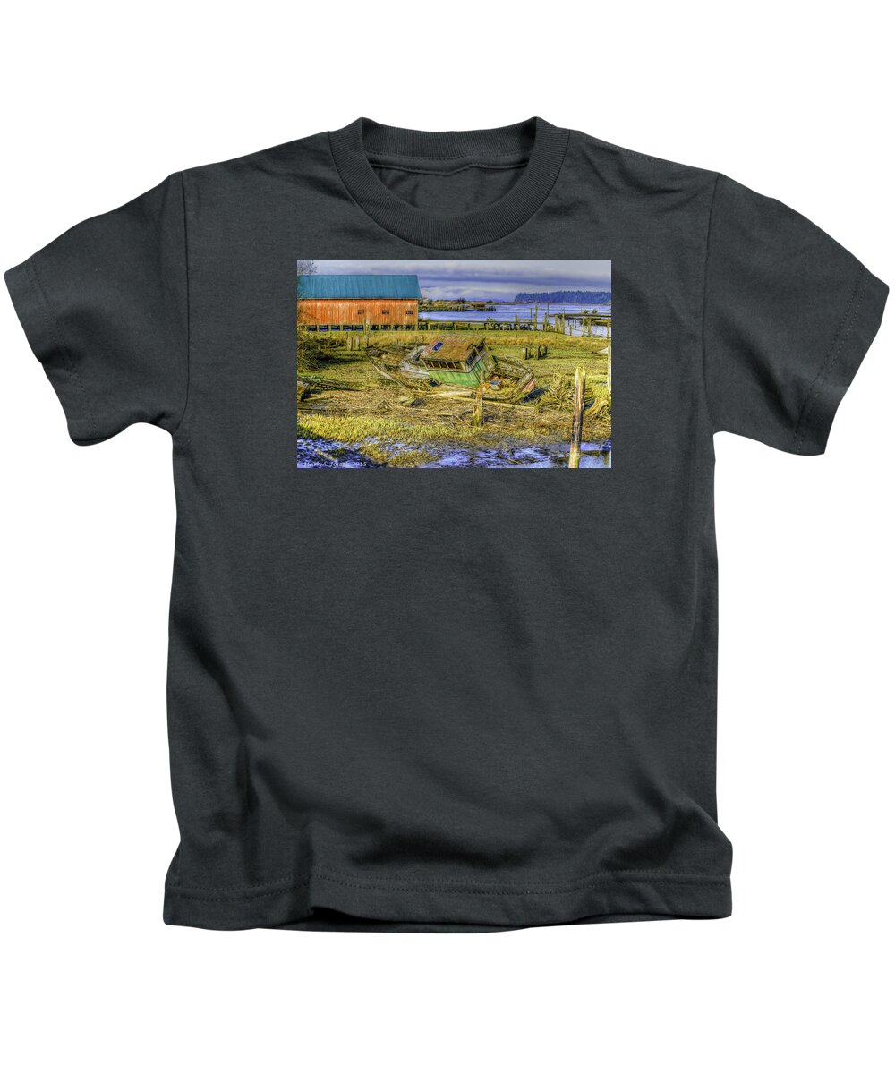 Boat Kids T-Shirt featuring the photograph It Has Seen Better Days by Mark Joseph