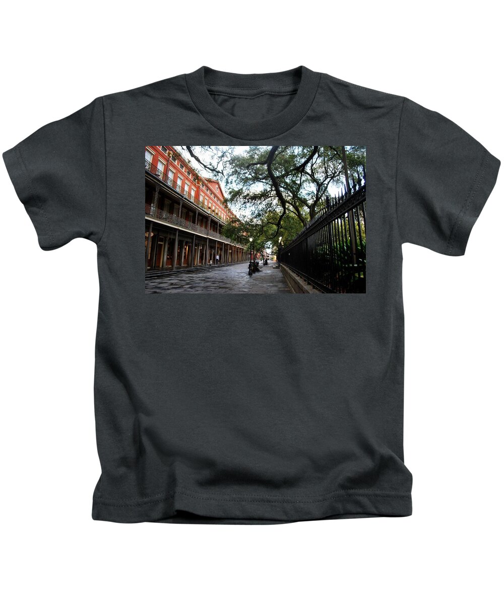 Landscape Kids T-Shirt featuring the photograph Jackson Square Street by Eileen Marie Ardillo