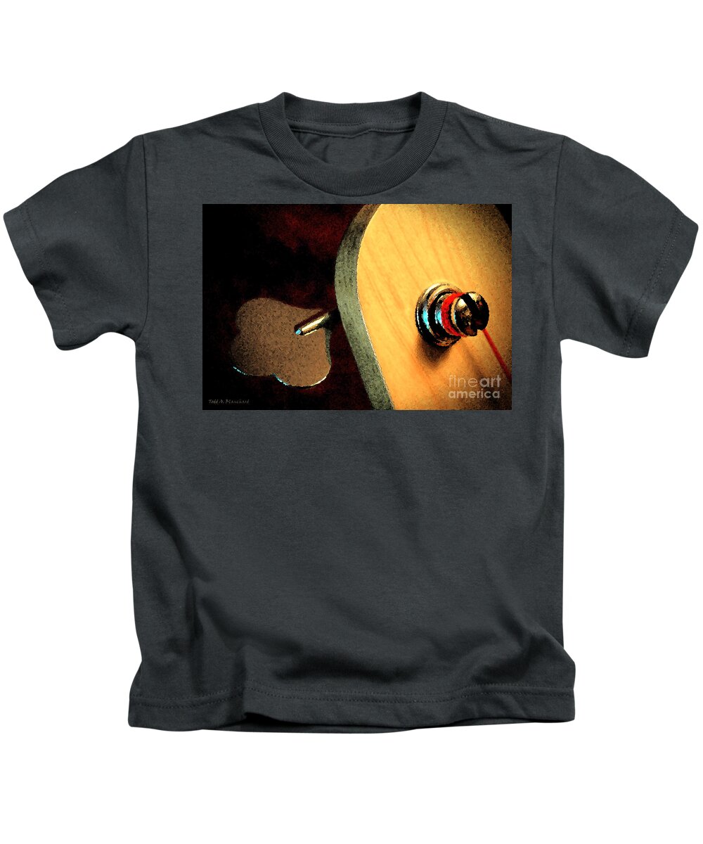 Still Life Kids T-Shirt featuring the digital art Jazz Bass Tuner by Todd Blanchard