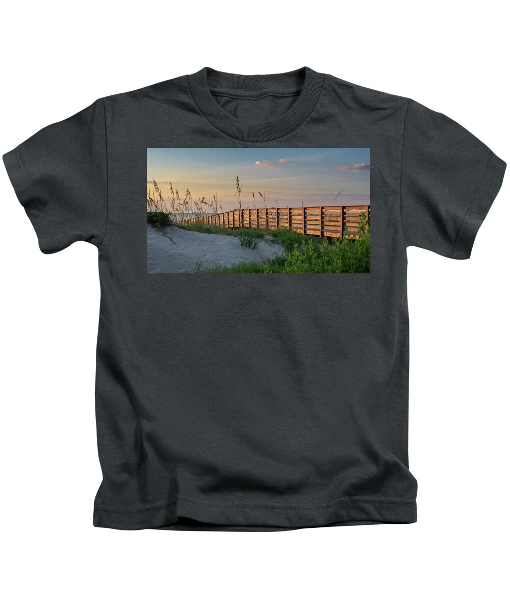 Georgia Kids T-Shirt featuring the photograph Jekyll Island Beach at Sunrise by Louis Dallara