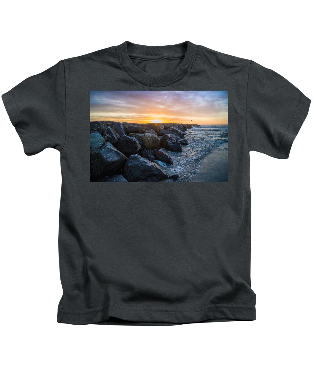 Avalon Kids T-Shirt featuring the photograph Jetty Sky Candy by Kristopher Schoenleber