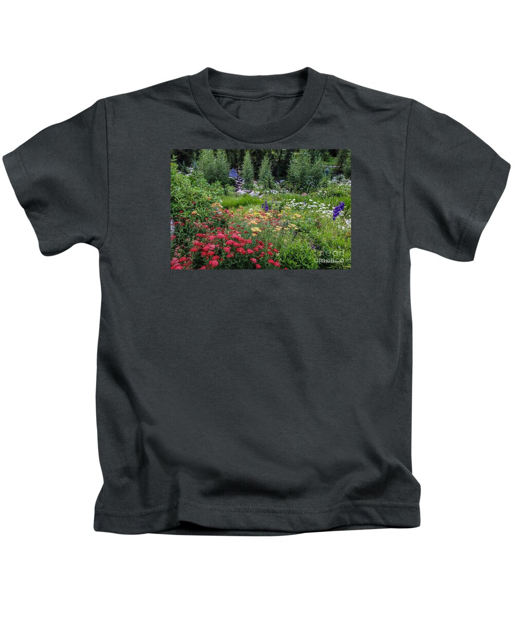 John Denver Kids T-Shirt featuring the photograph John Denver Sanctuary Flowers Three by Veronica Batterson