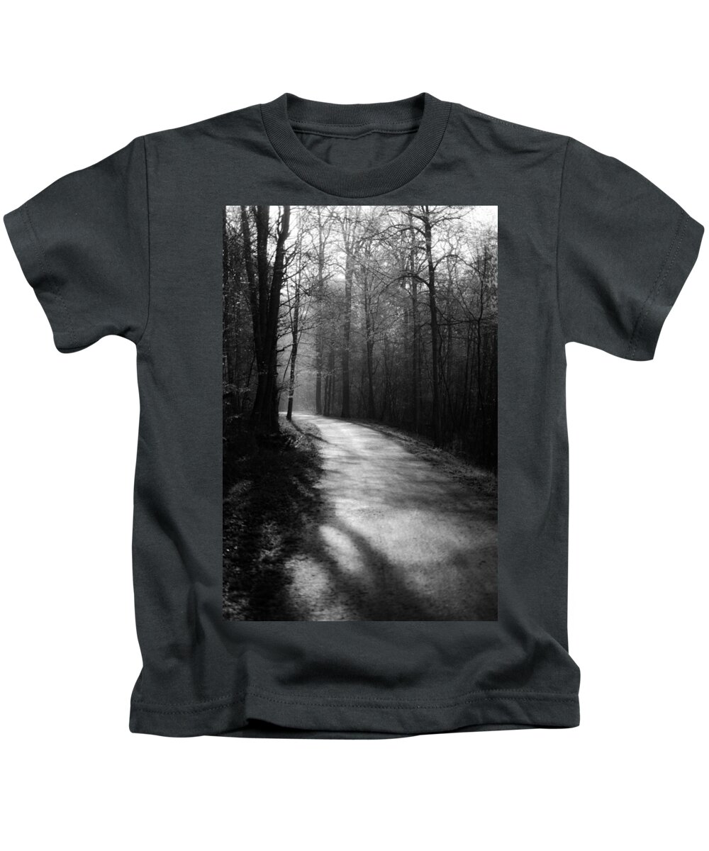 Winterpacht Kids T-Shirt featuring the photograph Journey Through the Forest by Miguel Winterpacht