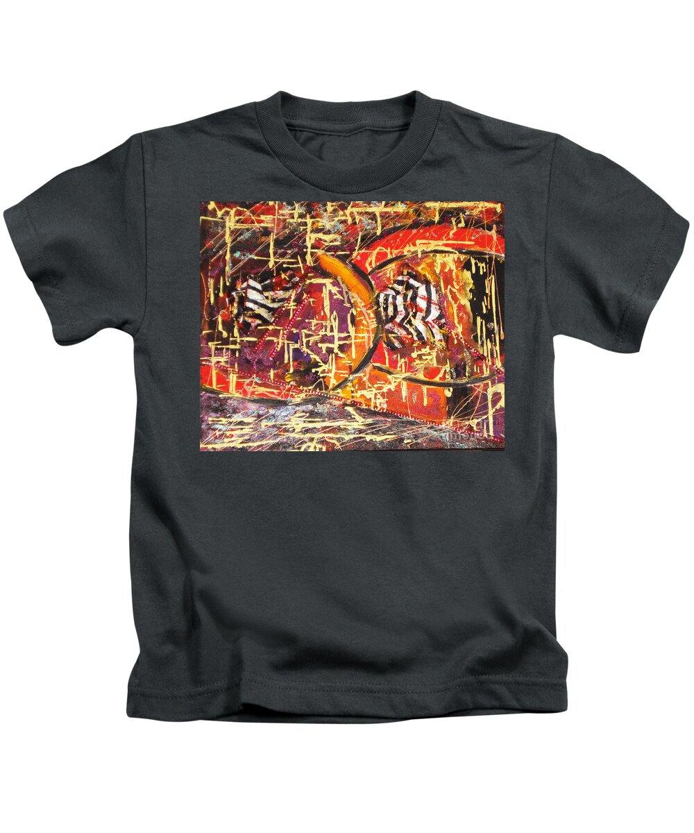 Acrylic Abstract Kids T-Shirt featuring the painting Joy of Life by Yael VanGruber