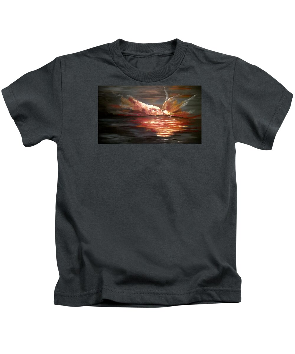 Abstract Kids T-Shirt featuring the painting Jubilant by Soraya Silvestri