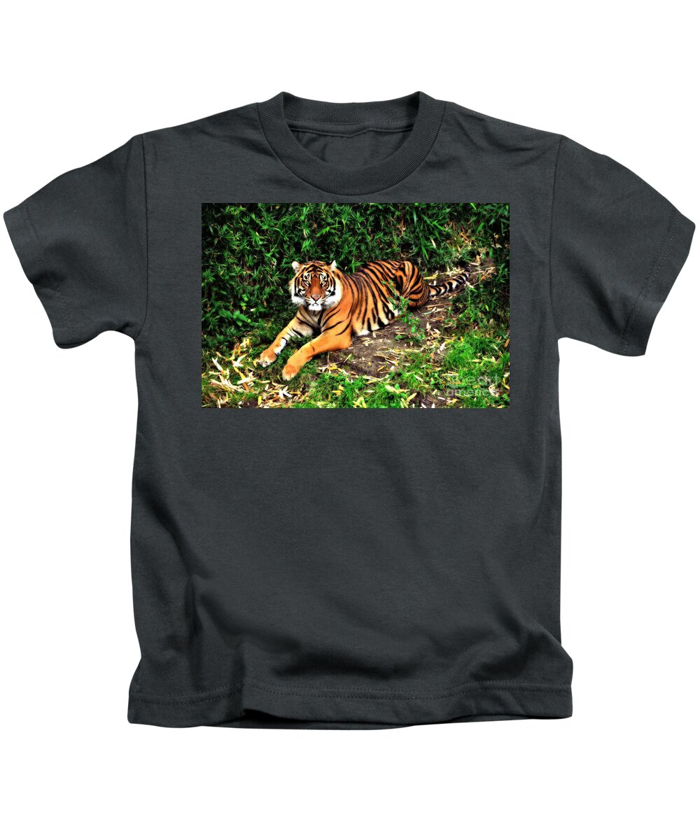 Tiger Kids T-Shirt featuring the photograph Jungle Love by Lauren Leigh Hunter Fine Art Photography