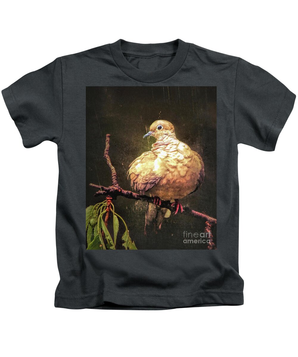 Mourning Dove Kids T-Shirt featuring the photograph Just A Little Plump by Tina LeCour