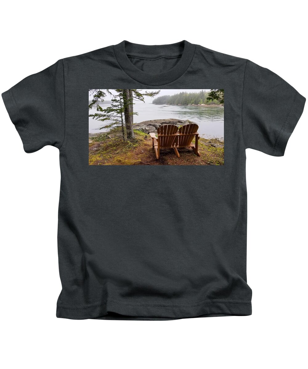 Bench Kids T-Shirt featuring the photograph Just Us Two by Holly Ross