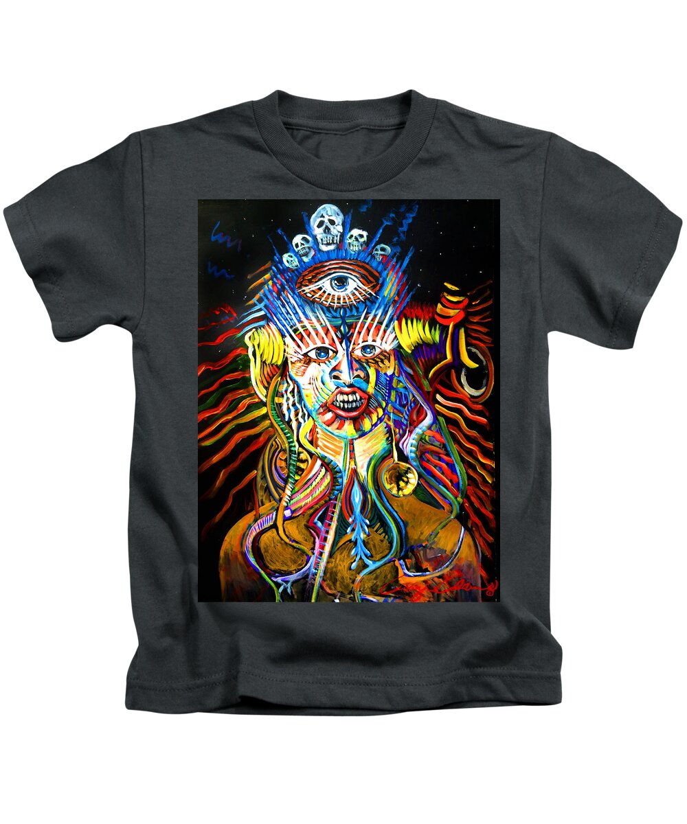 Kali Kids T-Shirt featuring the painting Kali by Amzie Adams