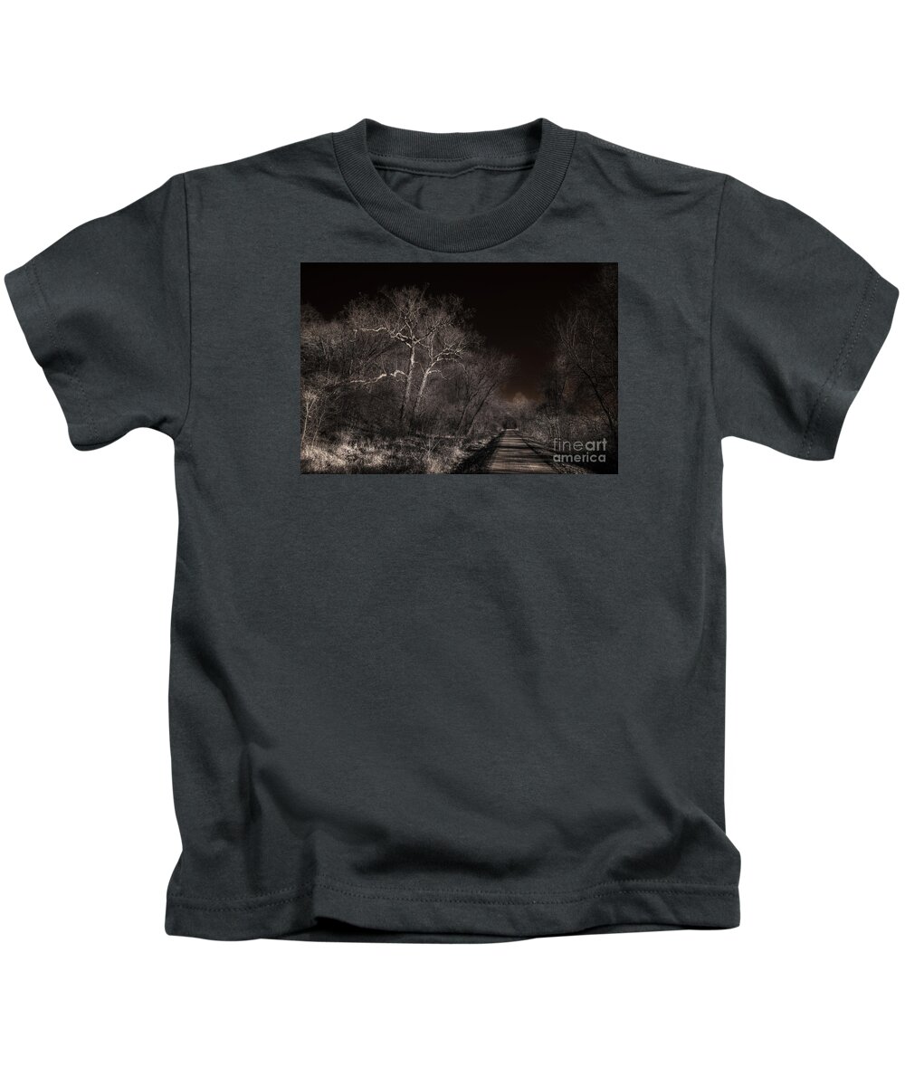 Katy Sycamores Kids T-Shirt featuring the digital art Katy Sycamores by William Fields
