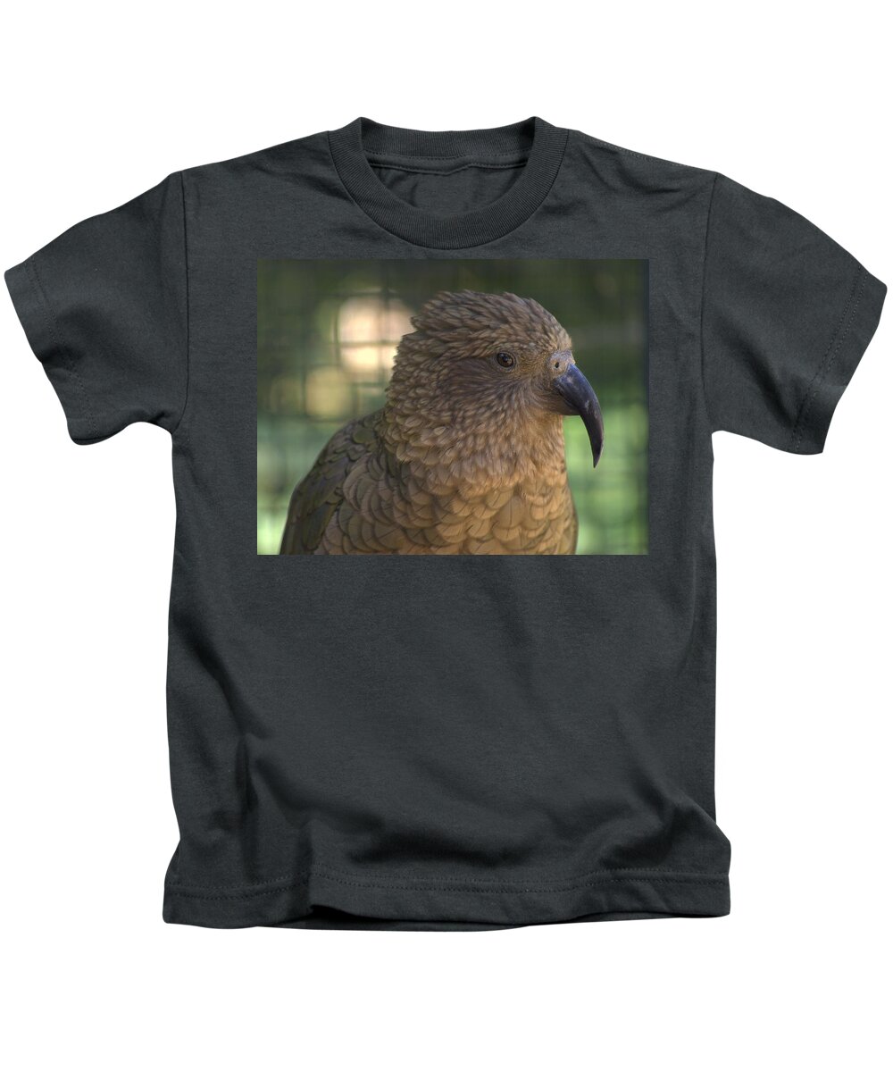 Bird Kids T-Shirt featuring the photograph Kea Nestor notabilis by Nathan Abbott