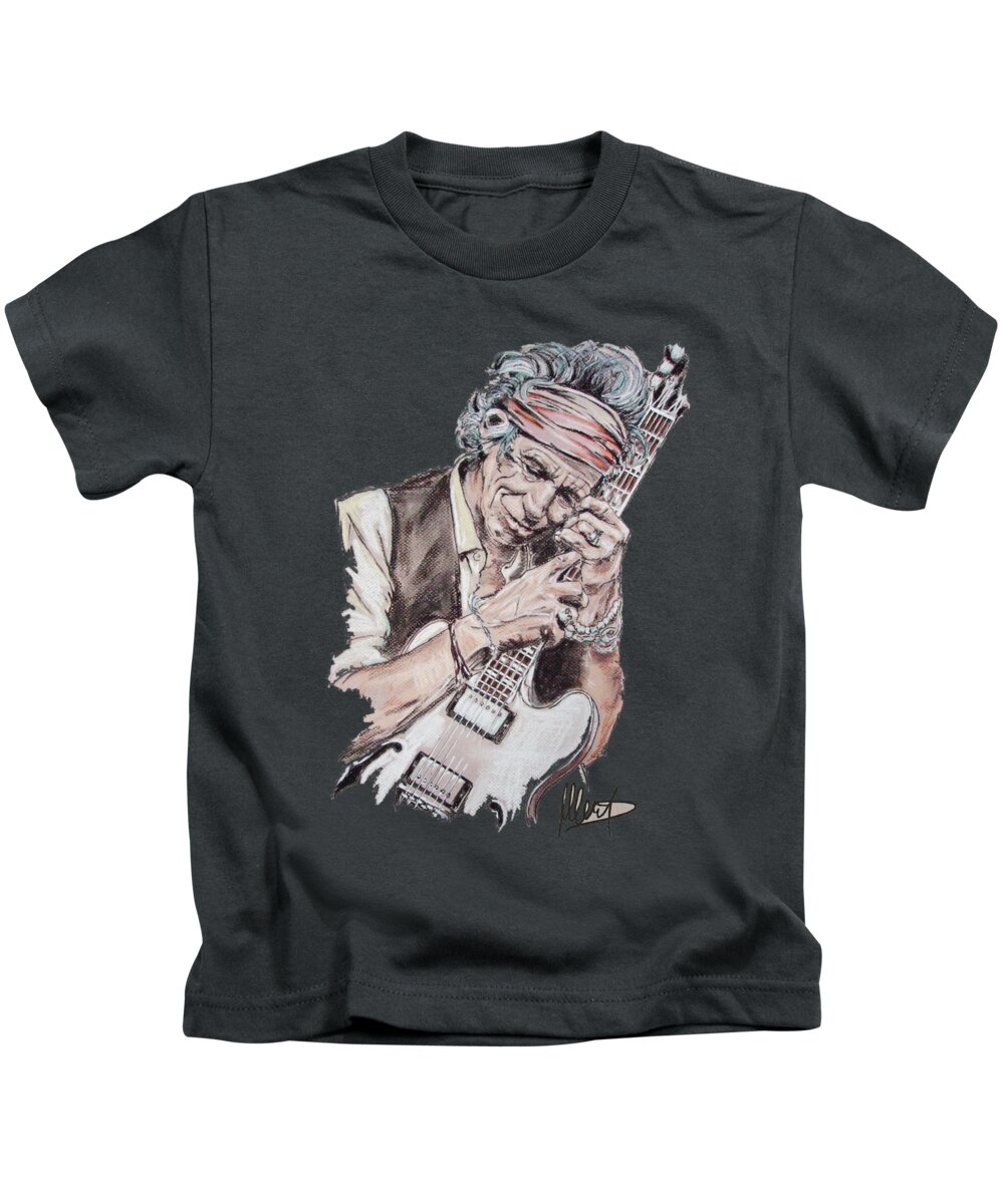 Keith Richards Kids T-Shirt featuring the pastel Keith Richards by Melanie D