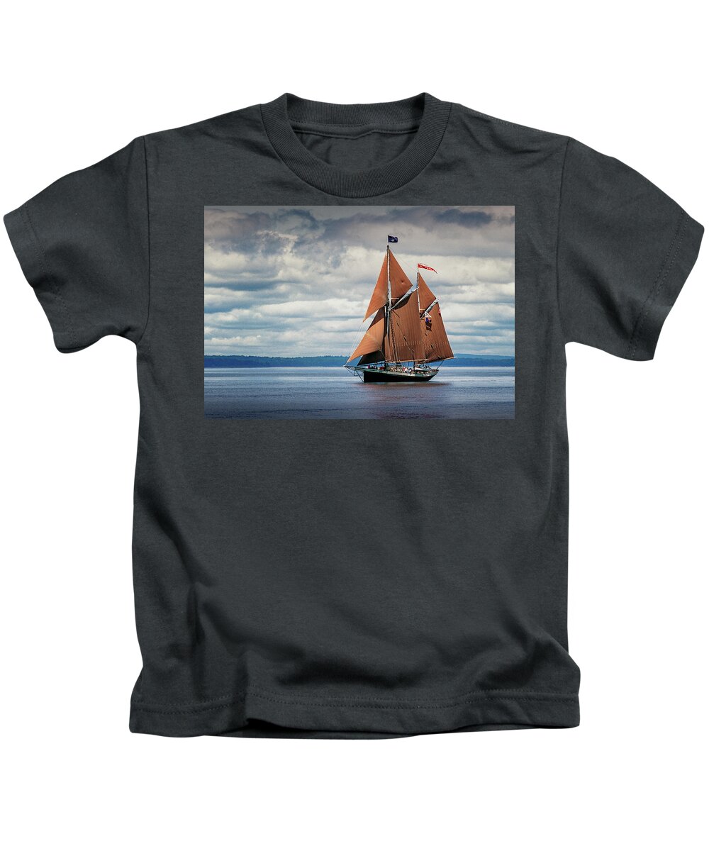 Windjammer Kids T-Shirt featuring the photograph Ketch Angelique by Fred LeBlanc