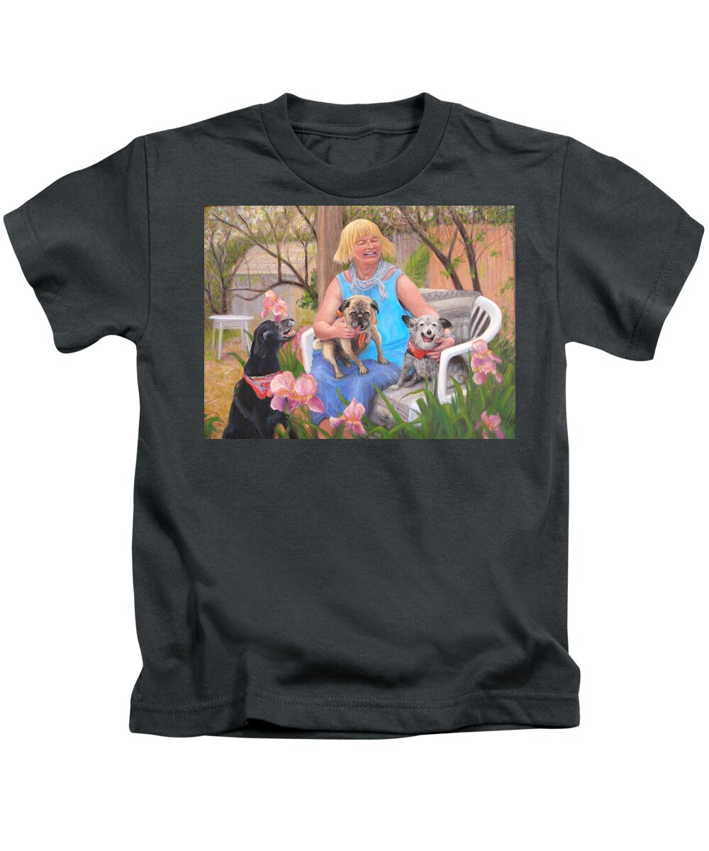 Realism Kids T-Shirt featuring the painting Kindred Spirits by Donelli DiMaria