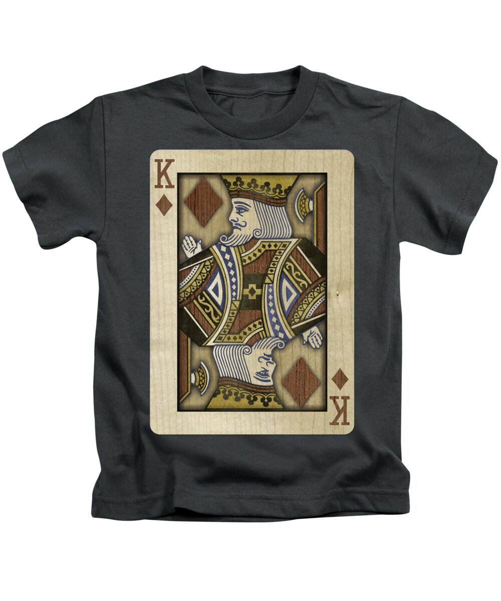 Boards Kids T-Shirt featuring the photograph King of Diamonds in Wood by YoPedro