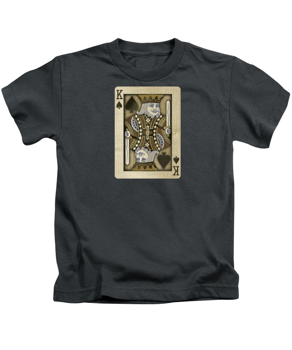Black Kids T-Shirt featuring the photograph King of Spades in Wood by YoPedro