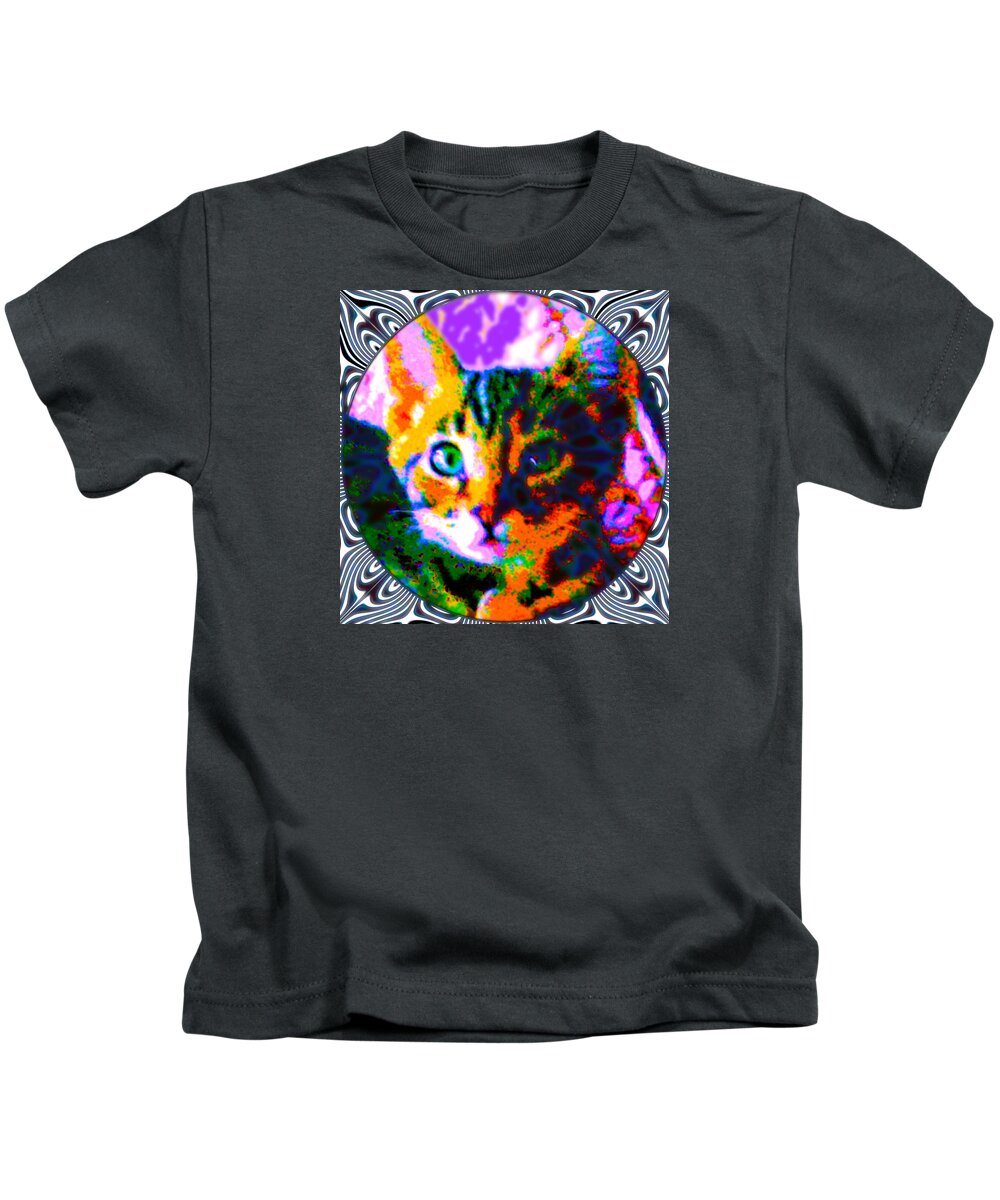  Kids T-Shirt featuring the photograph Kittenhead Tee by Steve Fields